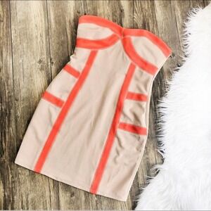 MM Couture Beige Bodycon Dress Small